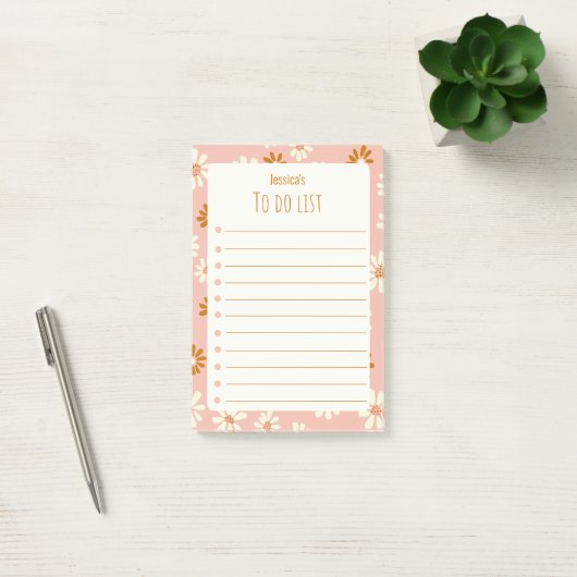 Leuke speelse bloemen - gepersonaliseerd om te doe post-it® notes (Kantoor)