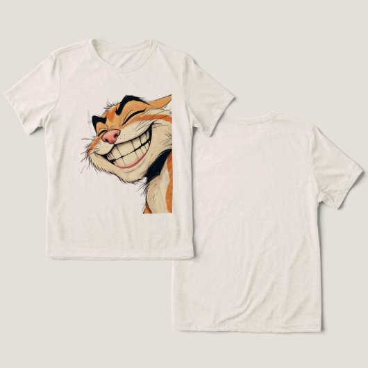 Leuke & speelse Feline Mode Tri-Blend Shirt (Ontwerp Voorkant & Achterkant)