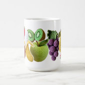 Leuke speelse gehaakte fruit collage plakboek koffiemok (Center)