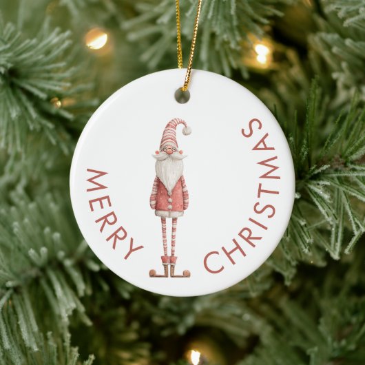 Leuke speelse Kerstman vrolijk Kerstfeest Keramisch Ornament (Boom)