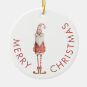 Leuke speelse Kerstman vrolijk Kerstfeest Keramisch Ornament (Voorkant)