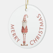 Leuke speelse Kerstman vrolijk Kerstfeest Keramisch Ornament (Links)