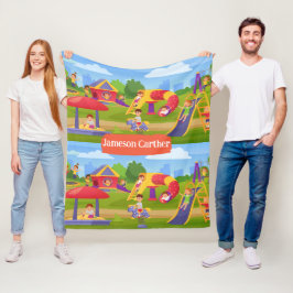 Leuke Speelse Kleurrijke Kinderen Speeltuin Fleece Deken