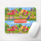 Leuke Speelse Kleurrijke Kinderen Speeltuin Muismat (Met muis)