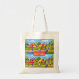 Leuke Speelse Kleurrijke Kinderen Speeltuin Tote Bag