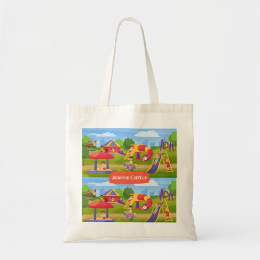 Leuke Speelse Kleurrijke Kinderen Speeltuin Tote Bag (Voorkant)