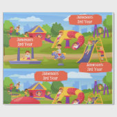 Leuke Speelse Kleurrijke Kinderen Speeltuin Verjaa Cadeaupapier (Vlak)