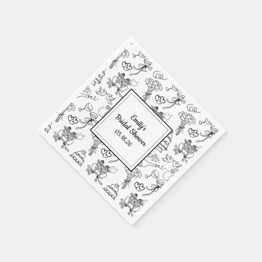 Leuke Speelse Krabbel Moderne Malle Bruidsmeisjesf Servet (Hoek)