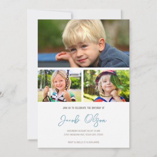 Leuke speelse Monster Trucks foto uitnodiging (Achterkant)