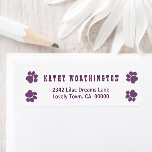 Leuke Speelse Paw Prints voor Hondenliefhebber V02 Etiket (Insitu)