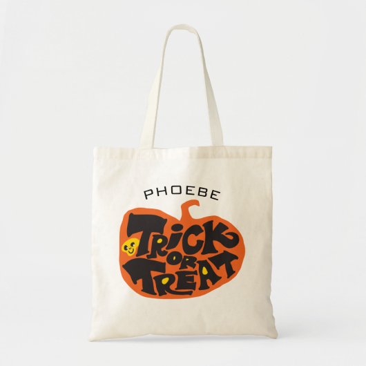 Leuke Speelse Pompoen Halloween Tote Bag (Voorkant)