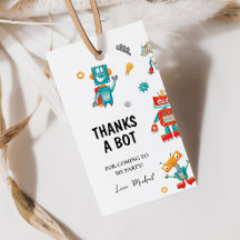 Leuke Speelse Robots Verjaardag Cadeautag