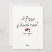 Leuke Speelse Rode Groene Kerst Gebakken Waterverf Feestdagenkaart (Achterkant)