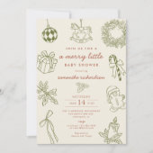 Leuke, speelse vintage vrolijke babyborrel kaart (Voorkant)