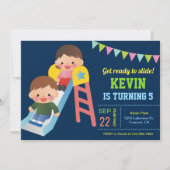 Leuke speeltuin dia Kids Verjaardagsfeest Uitnodig Kaart (Voorkant)