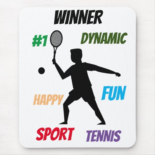 Leuke speler tennis  muismat (Voorkant)