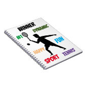 Leuke speler tennis  notitieboek (Rechterzijde)