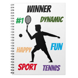 Leuke speler tennis  notitieboek