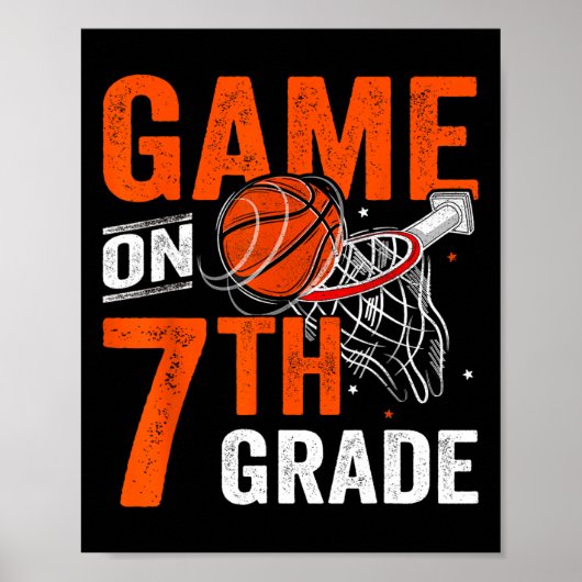 Leuke spelletjes op de zevende klas basketbal eers poster (Voorkant)