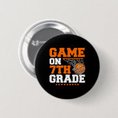 Leuke spelletjes op de zevende klas basketbal eers ronde button 5,7 cm (Voorkant /achterkant)