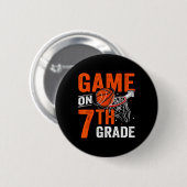 Leuke spelletjes op de zevende klas basketbal eers ronde button 5,7 cm (Voorkant /achterkant)