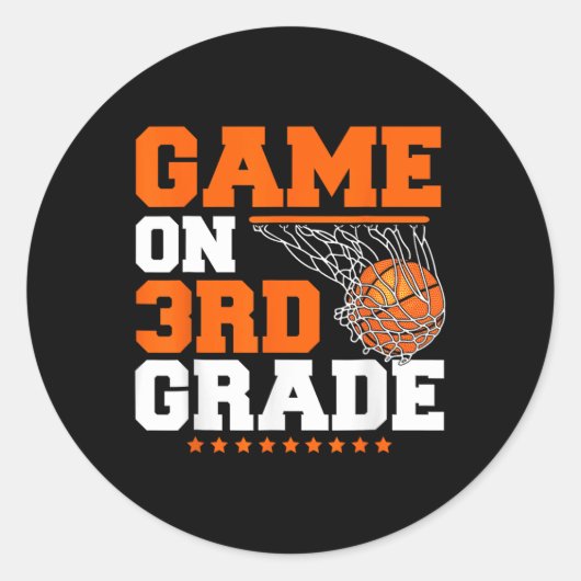 Leuke spelletjes op derde klas basketbal eerste da ronde sticker (Voorkant)