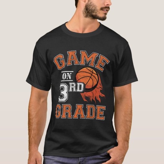 Leuke spelletjes op derde klas basketbal eerste da t-shirt (Voorkant)