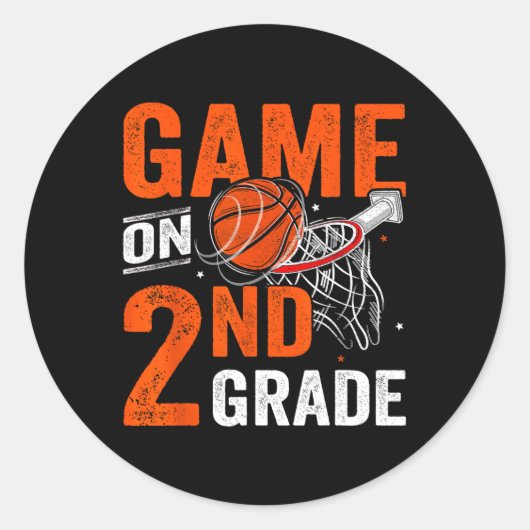 Leuke spelletjes op tweedeklas basketbal eerste da ronde sticker (Voorkant)