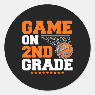 Leuke spelletjes op tweedeklas basketbal eerste da ronde sticker