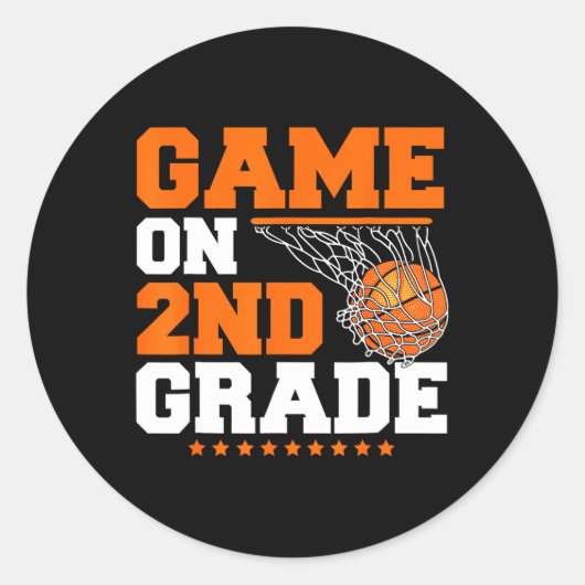 Leuke spelletjes op tweedeklas basketbal eerste da ronde sticker (Voorkant)