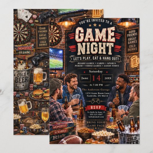 Leuke Spelletjesavond Samenkomst Kaart (Voorkant / Achterkant)