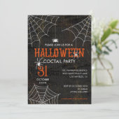 Leuke Spider Halloween Cocktail Party Kaart (Staand voorkant)