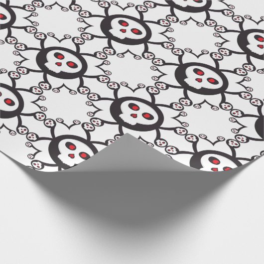 Leuke spider schedel cartoon cadeaupapier (Hoek)