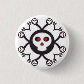 Leuke spider schedel cartoon ronde button 3,2 cm (Voorkant)