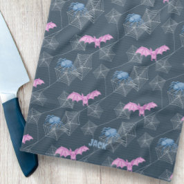 Leuke spin en vleermuis op spinnenweb, aanpasbaar theedoek