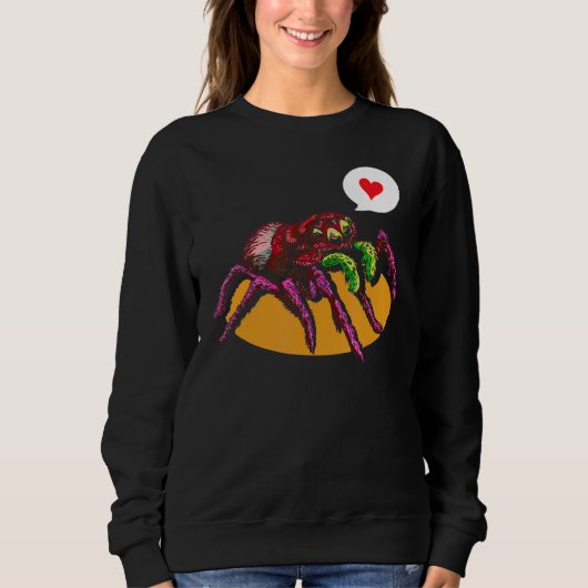 Leuke Spin Hart Spinnen Web Cobweb Arachnofiel Trui (Voorkant)