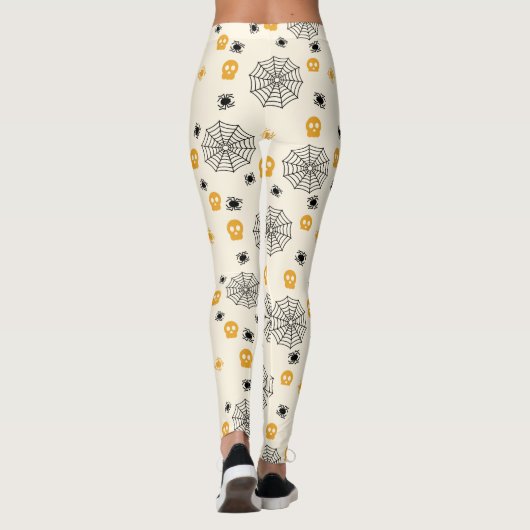 Leuke Spinnen Web Skulls Halloween Kostuum Party Leggings (Achterkant)