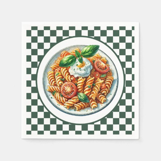 Leuke spiraal pasta diner  servet (Voorkant)