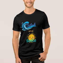 Leuke "Splash and Smile" Zomer Grafische Illustrat Tri-Blend Shirt