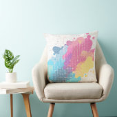 Leuke splatter abstracte regenboog kussen (Stoel)