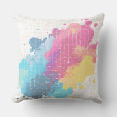 Leuke splatter abstracte regenboog kussen (Voorkant)