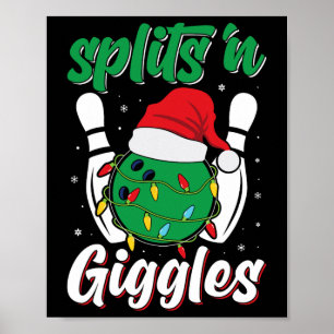 Leuke splitsingen in Giggles Bowling Player Christ Poster