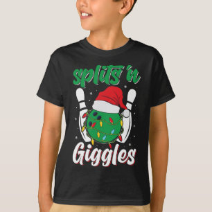 Leuke splitsingen in Giggles Bowling Player Christ T-shirt