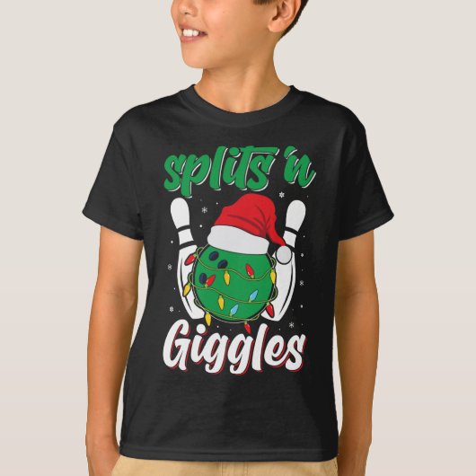 Leuke splitsingen in Giggles Bowling Player Christ T-shirt (Voorkant)