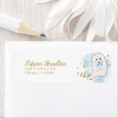 Leuke spook Halloween baby shower label (Insitu)