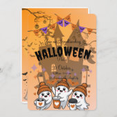 Leuke spook Halloween-feest uitnodiging (Voorkant / Achterkant)