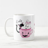 Leuke spookachtige Schattigee Halloween gepersonal Koffiemok (Links)