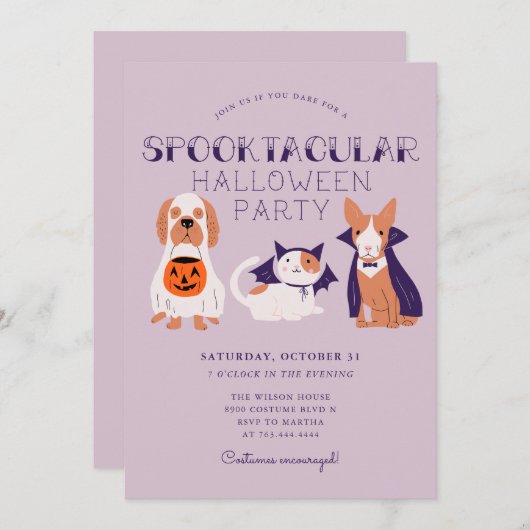 Leuke Spooktacular Costume Huisdieren Halloween Pa Kaart (Voorkant / Achterkant)