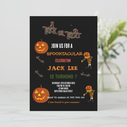 Leuke Spooktacular Halloween Trick or treat Verjaa Kaart (Staand voorkant)