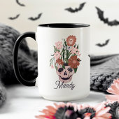 Leuke Spooky Blooming Floral Halloween schedel Mok